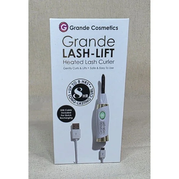 Grande Cosmetics LASH-LIFT Heated Lash Curler Long Lasting W/USB Cord NIB - Picture 1 of 6